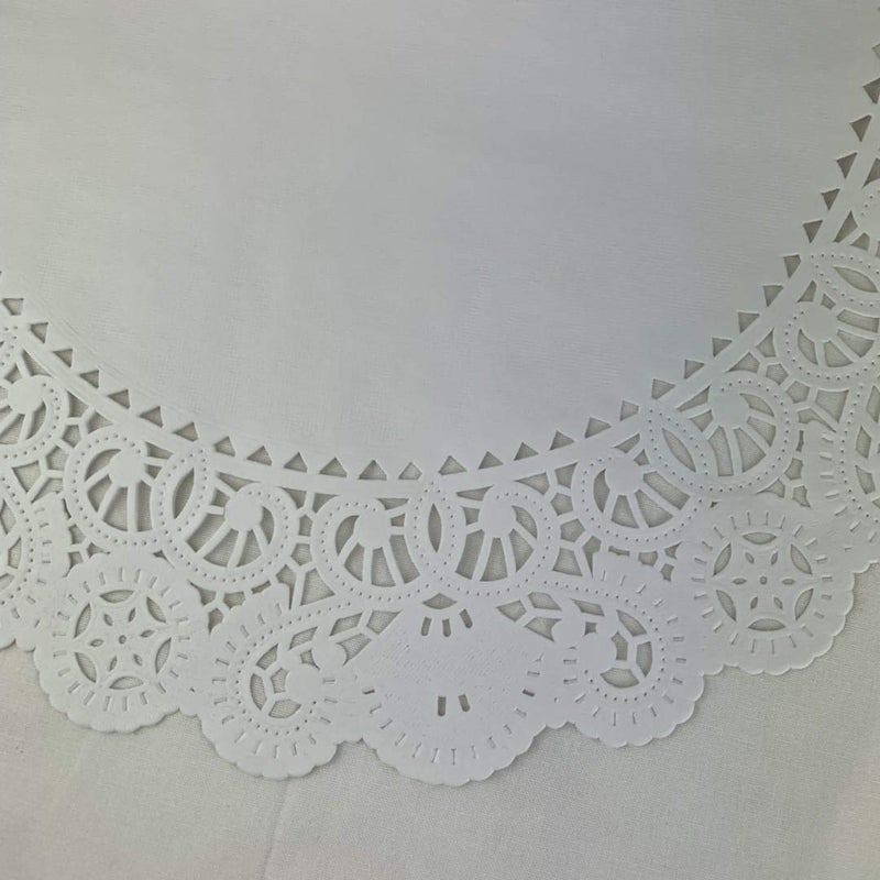 Worlds 25 Pack Round White Normandy paper Doilies Lace Paper Doiles 18" Inch - Image 3